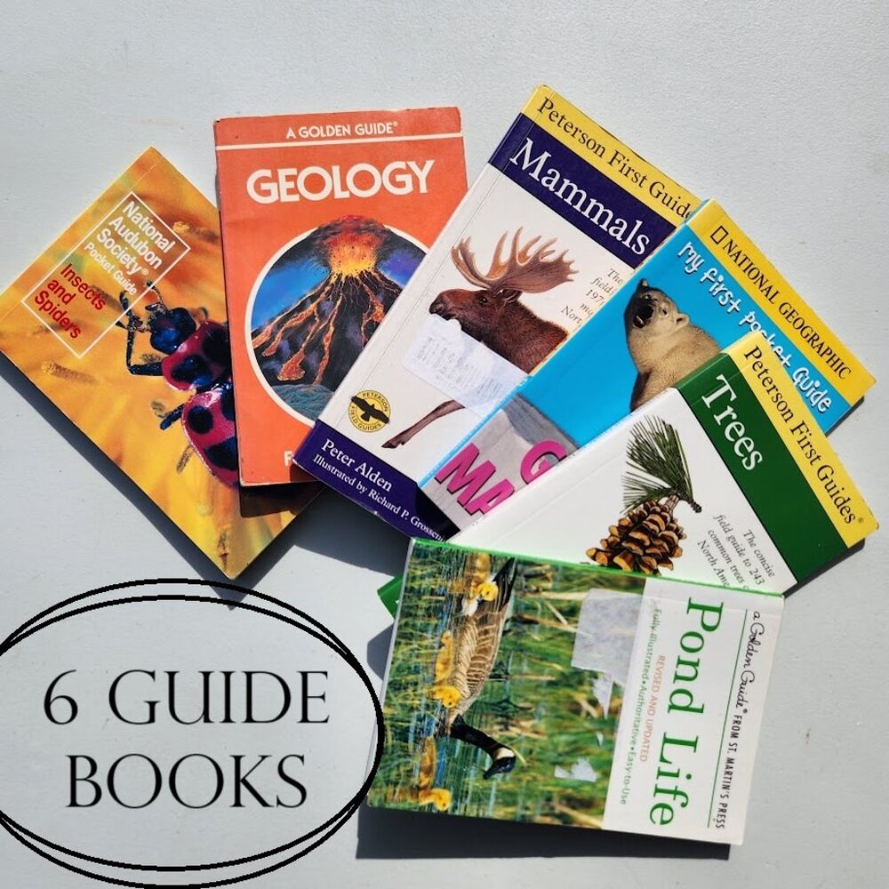 6 Field Guides Book Bundle Guide Books Reference Nature Trees Mammals Geology In